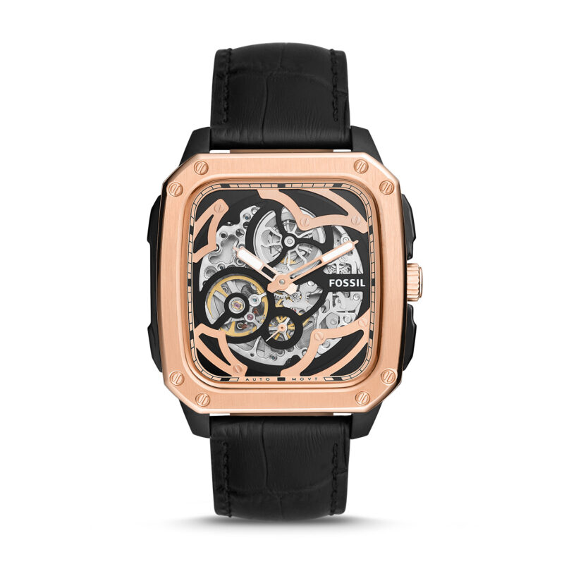 Fossil Inscription Automatic Black Skeleton Dial Men's Watch BQ2572 - Tia