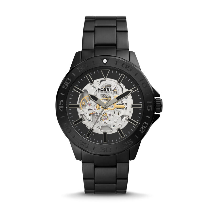 Bannon Automatic Black Stainless Steel Watch - BQ2679 - Fossil - Tia