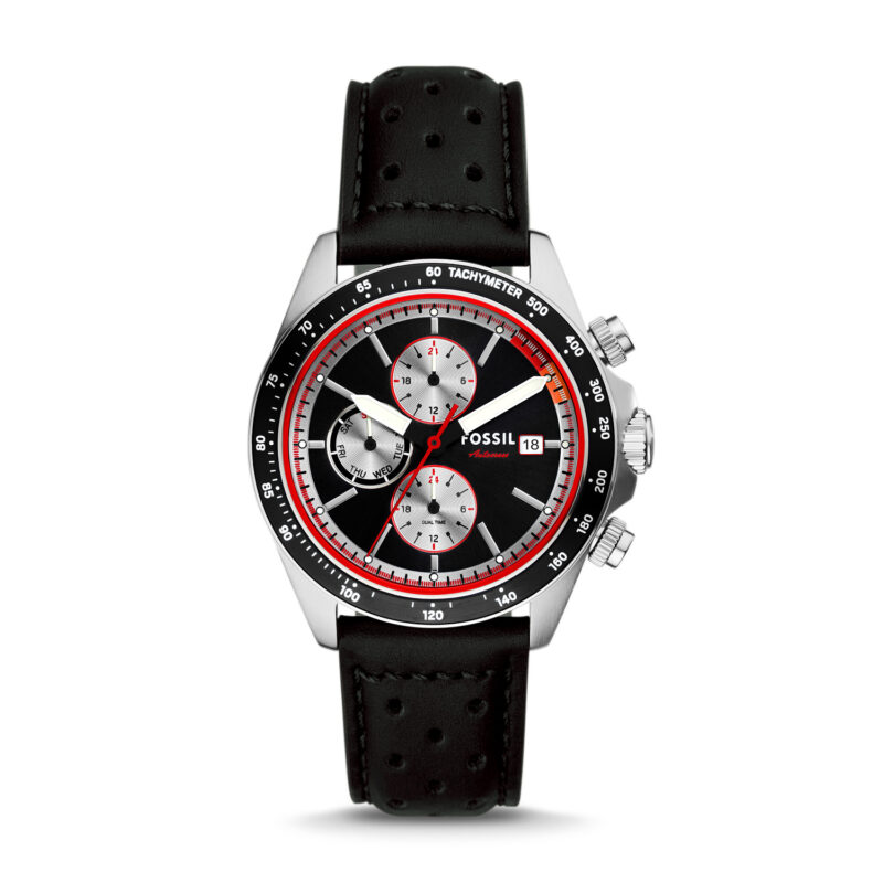 Autocross Multifunction Black Leather Watch - BQ2888 - Fossil - Tia