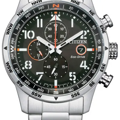 Citizen Eco-Drive Chronograph Stainless Steel Black Dial CA0790-83E 100M Men's Watch