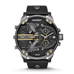 Diesel Mr. Daddy 2.0 Black Dial Black Leather Men's Watch DZ7348