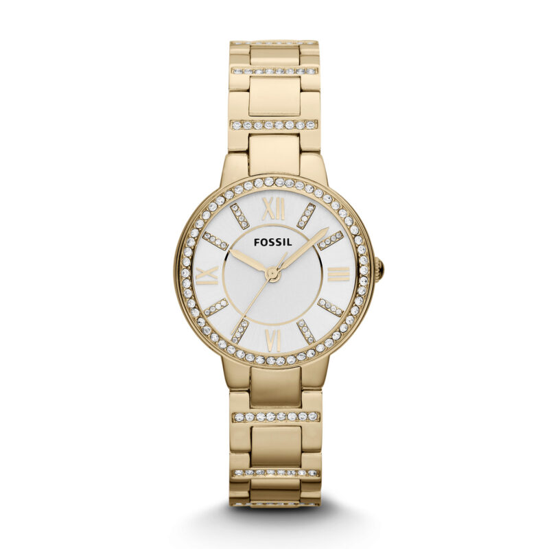 Women's Gold Fossil Virginia Crystallized Watch ES3283 - Tia