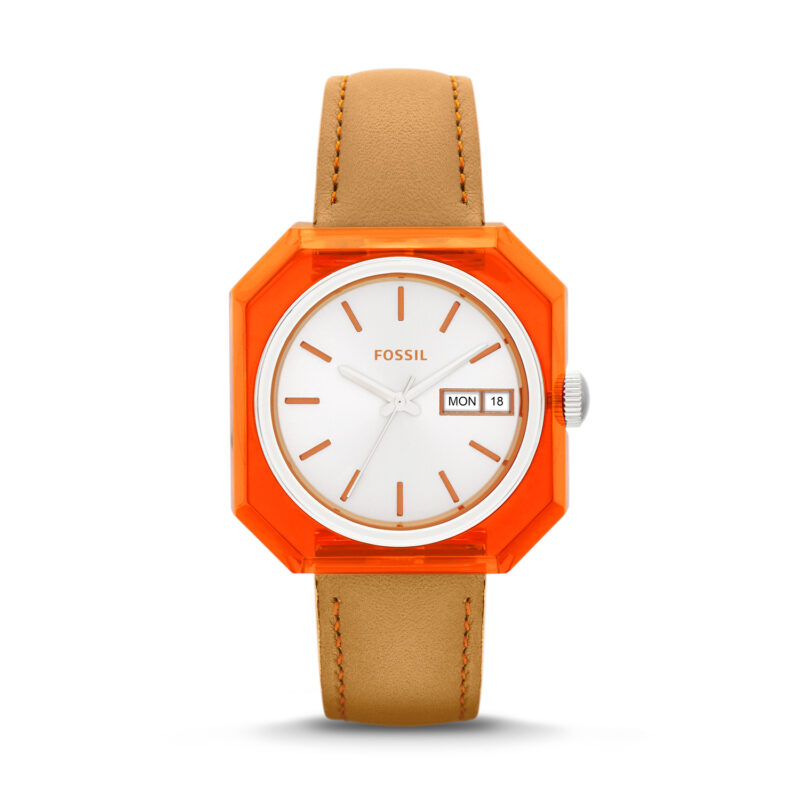 Fossil ES3537 Candy Women's Watch White Dial & Brown Leather Strap - Tia