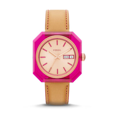 Fossil ES3539 Candy Women's Watch White Dial & Brown Leather Strap - Tia