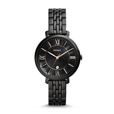 Fossil Women's Jacqueline ES3614 Black Stainless-Steel Quartz Watch ... - Tia