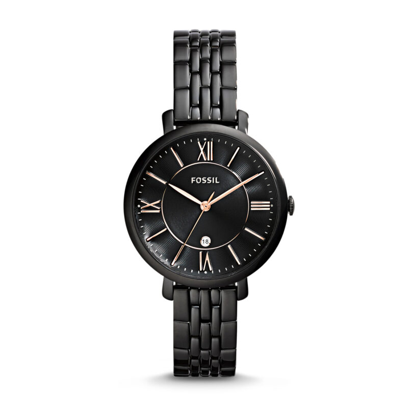 Fossil Women's Jacqueline ES3614 Black Stainless-Steel Quartz Watch ... - Tia