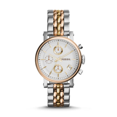 Fossil Women's ES3840 Two-Tone Chronograph Quartz Dress Watch w/ Box - eBay - Tia