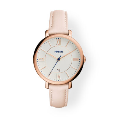Jacqueline Three-Hand Date Blush Leather Watch - ES3988 - Fossil - Tia