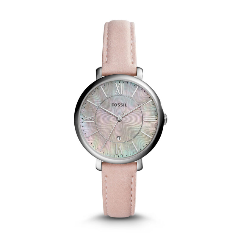 Women's Fossil Jacqueline Pink Leather Strap Watch ES4151 - Tia
