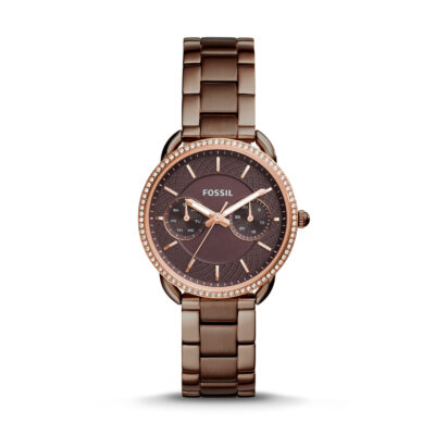 Fossil Tailor Multi-function Brown Dial Brown St.steel Ladies Watch ... - Tia