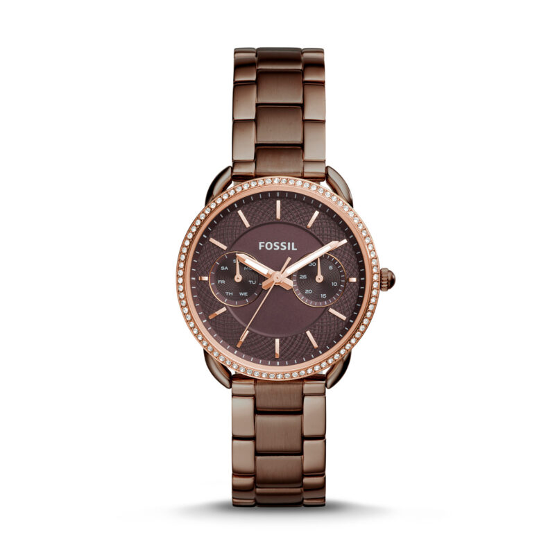 Fossil Tailor Multi-function Brown Dial Brown St.steel Ladies Watch ... - Tia