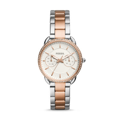 Women's Fossil Tailor Two Tone Crystallized Watch ES4396 - Tia