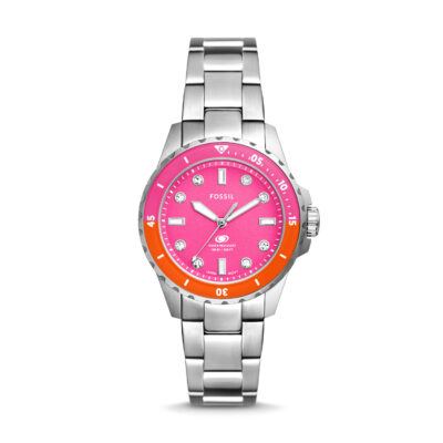 Fossil Blue Dive Quartz Pink Dial Ladies Watch ES5351 - Tia