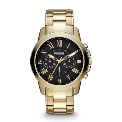 Fossil FS4815 Men's Watch Chronograph Stainless Steel Gold 44mm Grant