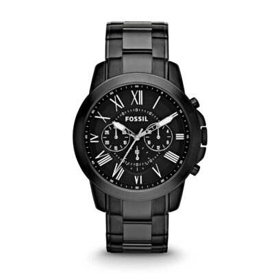 Fossil Grant Chronograph Black Stainless Steel Watch