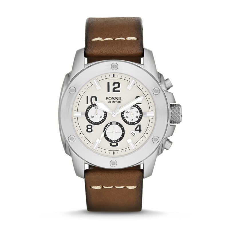 Fossil Men's Fossil Machine Chronograph Leather Strap Watch FS4929