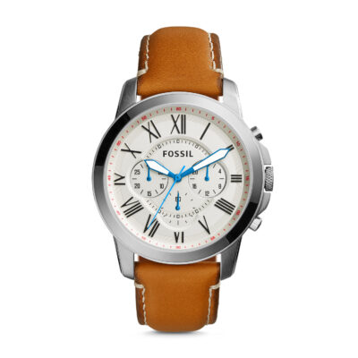 Fossil Grant Chronograph Navy Leather Watch - FS5061