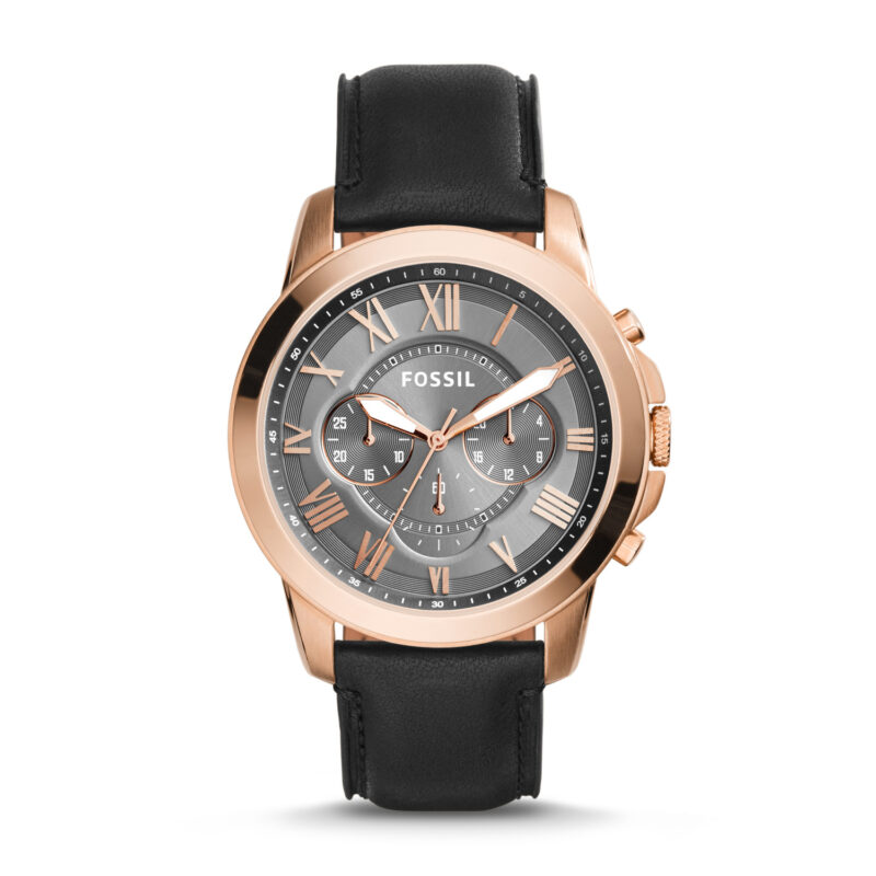 Fossil Men's Fossil Grant Chronograph Leather Strap Watch FS5085