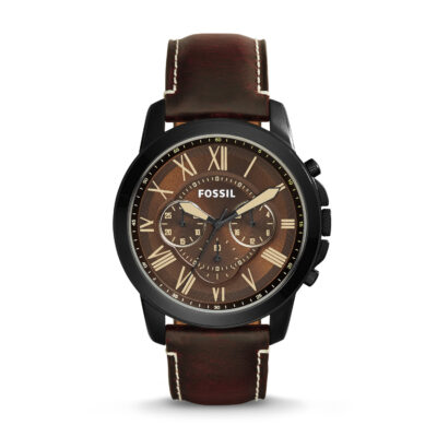 Fossil Grant Dark Brown Chronograph Leather Men's Watch FS5088