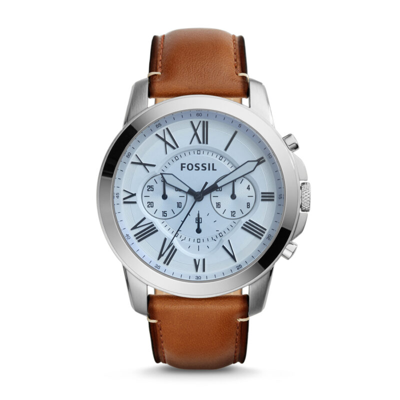 Fossil Men's Fossil Grant Chronograph Light Brown Leather Strap Watch FS5184