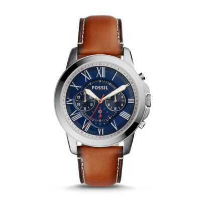 Fossil Grant Chronograph Light Brown Leather Watch - FS5210