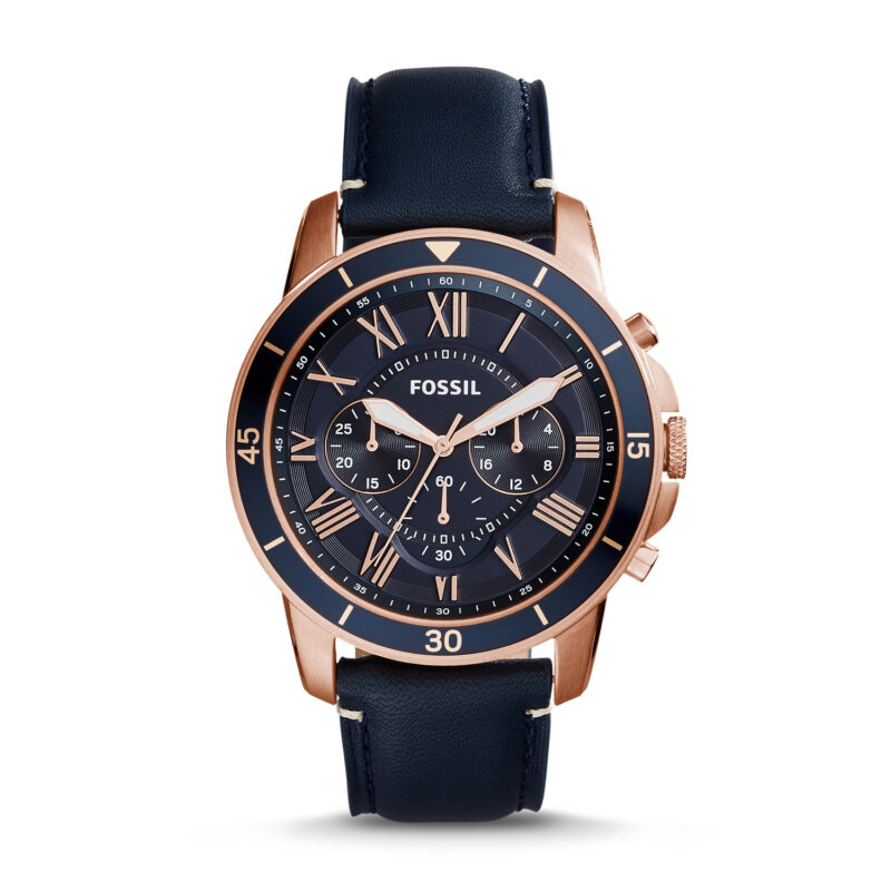 Fossil Grant Sport Chronograph Blue Leather Watch - FS5237