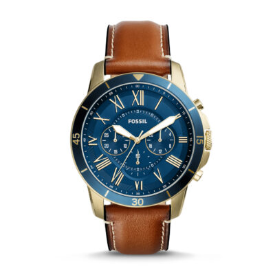 Fossil Grant Sport Chronograph Luggage Leather Watch - FS5268
