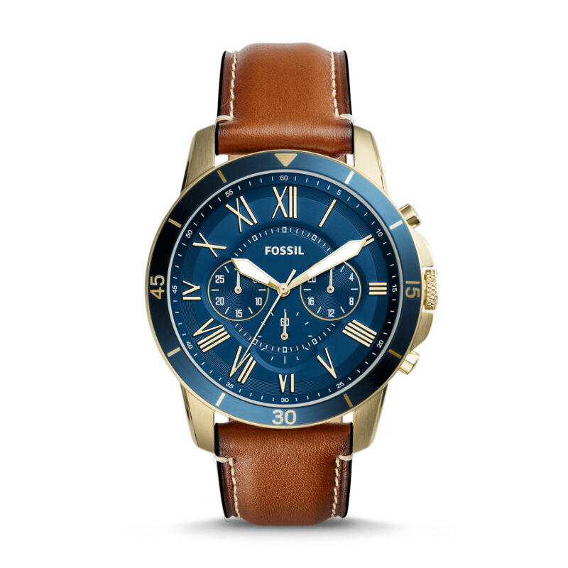 Fossil Grant Sport Chronograph Luggage Leather Watch - FS5268