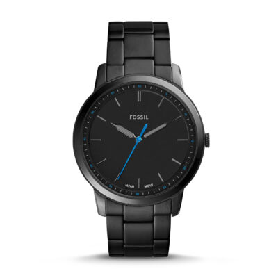 Minimalist Slim Three-Hand Black Stainless Steel Watch - FS5308 - Fossil - Tia