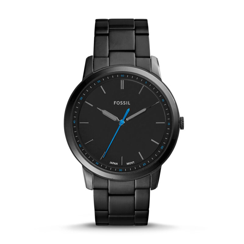 Minimalist Slim Three-Hand Black Stainless Steel Watch - FS5308 - Fossil - Tia