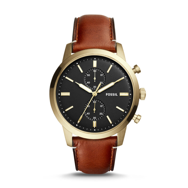 Men's Fossil Townman Chronograph Gold Tone Case Watch FS5338 - Tia