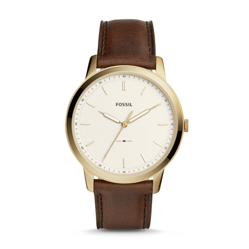 Fossil Men's Fossil Minimalist Brown Leather Band Watch FS5397