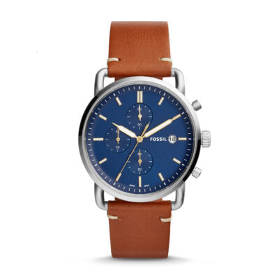 Men's Fossil Commuter Chronograph Brown Leather Strap Watch FS5401 - Tia