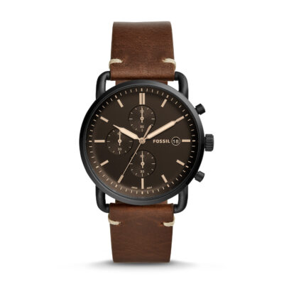 Fossil Fs5403 The Commuter Chronograph Brown ... - Tia