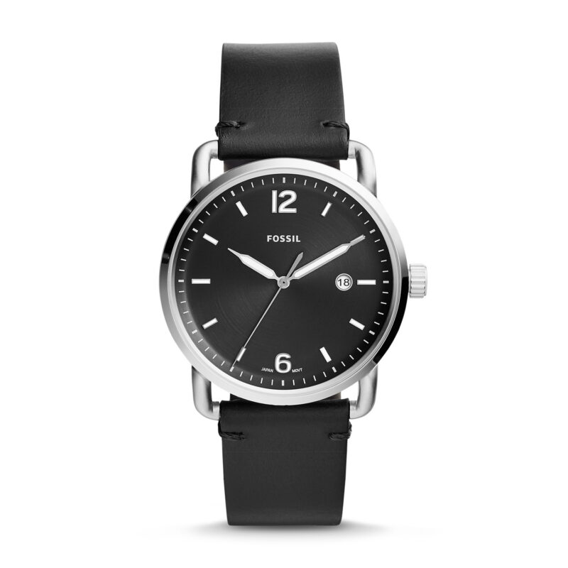 Fossil FS5406 Commuter Black Leather Men's Watch - Tia