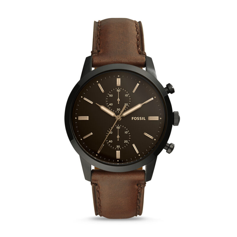 Townsman 44mm Chronograph Brown Leather Watch - FS5437 - Fossil - Tia