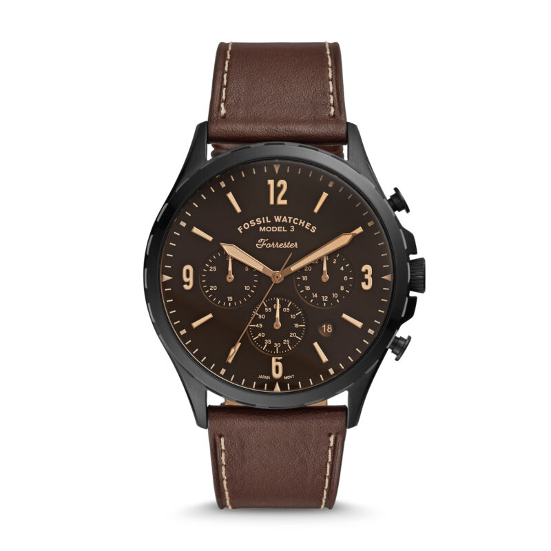 Fossil Forrester Chronograph Brown Leather Watch - FS5608