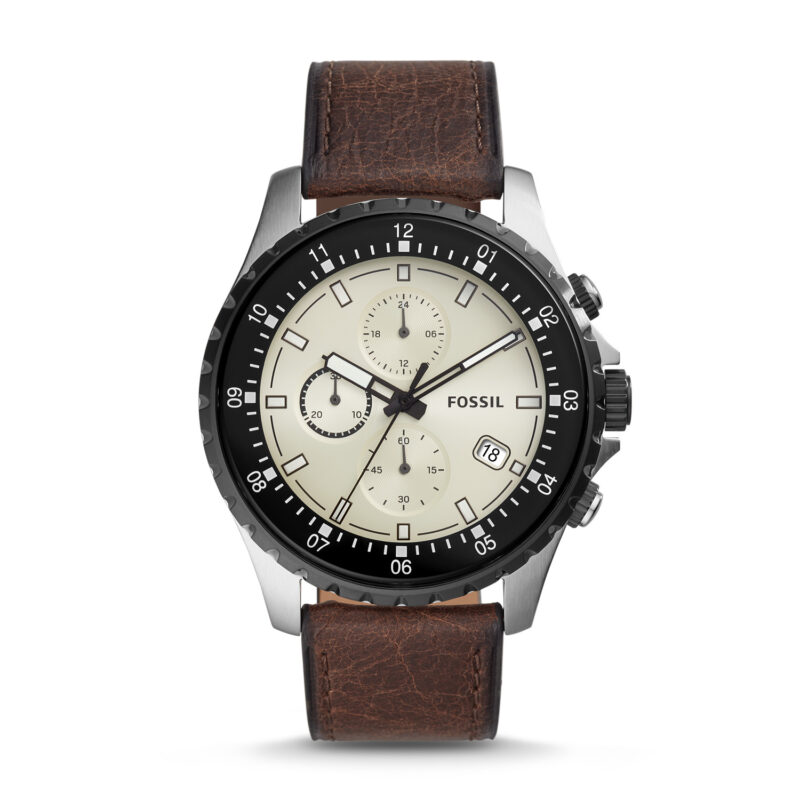 Fossil Men's Dillinger Chronograph Brown Leather Watch - FS5674