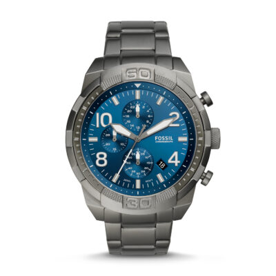 Fossil Men's Bronson Chronograph Grey Stainless Steel FS5711 Watch 50mm