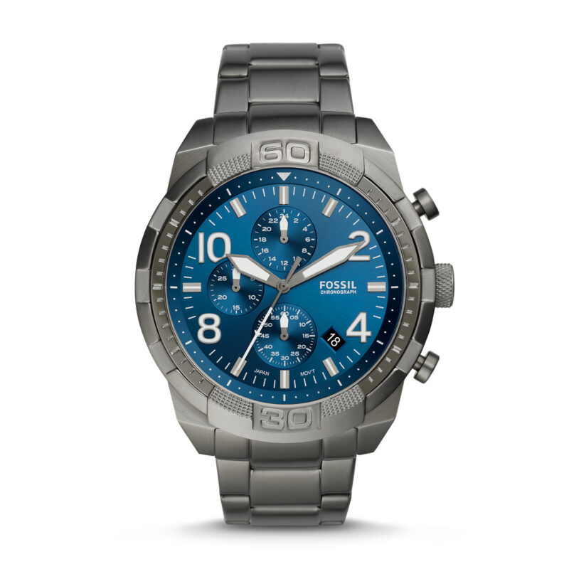 Fossil Men's Bronson Chronograph Grey Stainless Steel FS5711 Watch 50mm