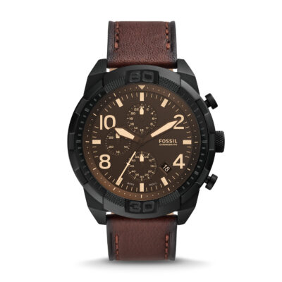 Fossil Bronson Chronograph Dark Brown LiteHide™ Leather Watch - FS5875