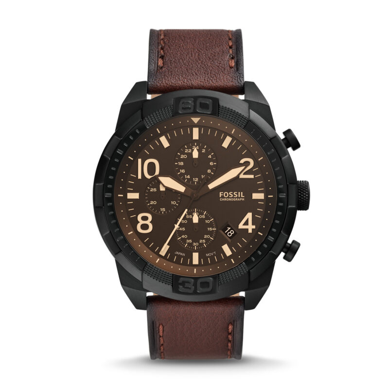 Fossil Bronson Chronograph Dark Brown LiteHide™ Leather Watch - FS5875