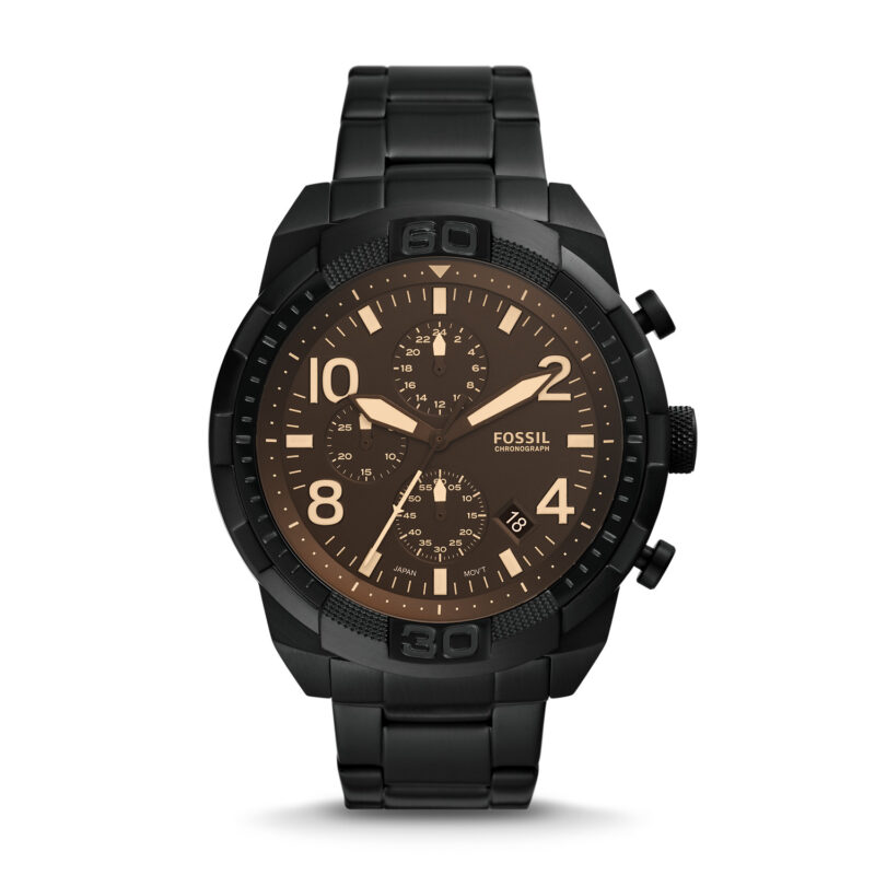 FOSSIL BRONSON Mens Wristwatch FS5876 Chrono Stainless Steel Black