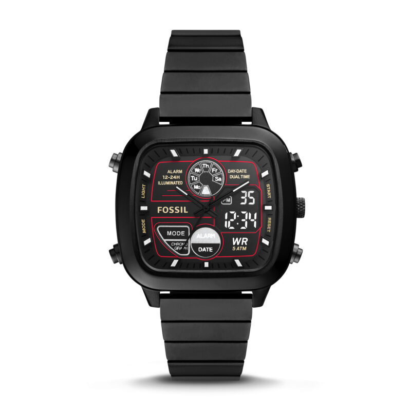 Fossil Retro Anadigital Alarm Quartz Analog-Digital Black