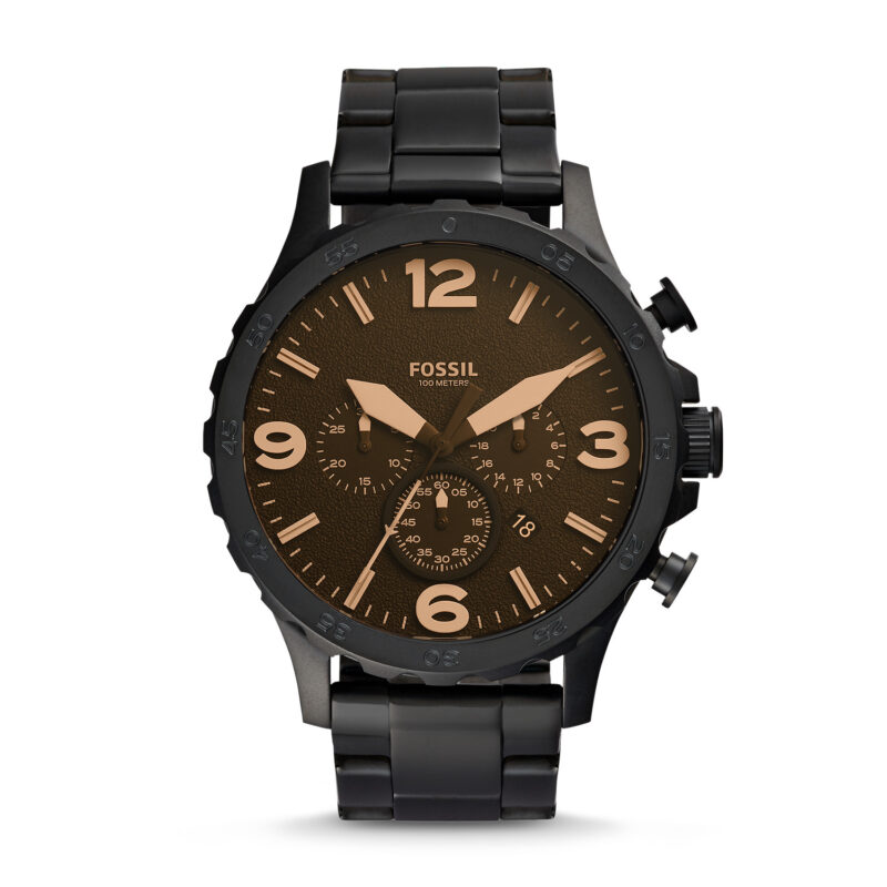 Fossil Jr1356 Nate Stainless Steel Watch Black