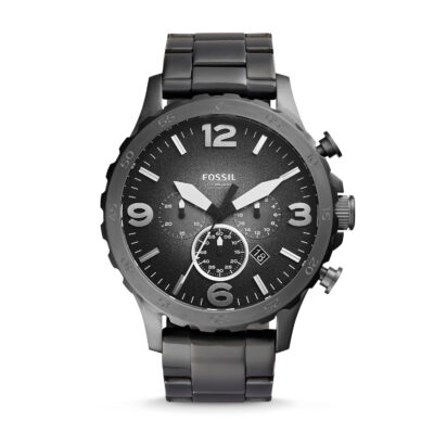 Fossil Nate Chronograph Smoke Stainless Steel Watch - JR1437
