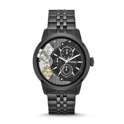 Fossil Men's Townsman Mechanical Twist Black-Tone Stainless