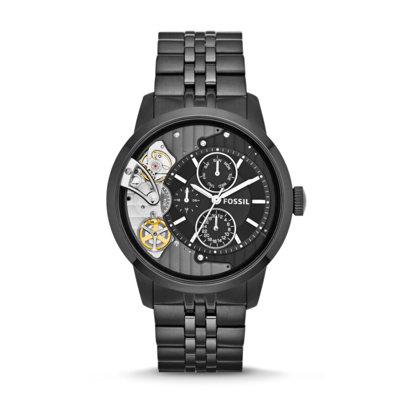 Fossil Men's Townsman Mechanical Twist Black-Tone Stainless
