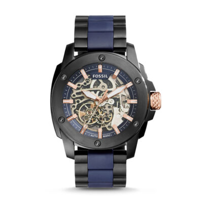 Fossil Mens ME3133 Townsman Twist Multifunction Black Leather Watch