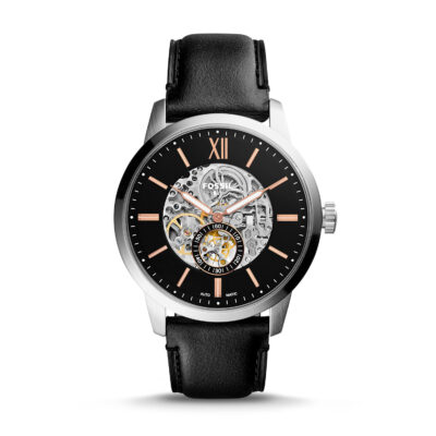 Fossil Men's Townsman Automatic Black Leather Band Watch ME3153
